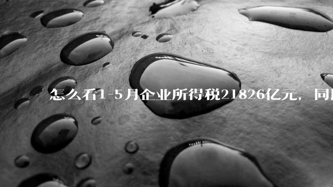 怎么看1-5月企业所得税21826亿元，同比下降2.5%；个人所得税6572亿元，同比增长8.2%?